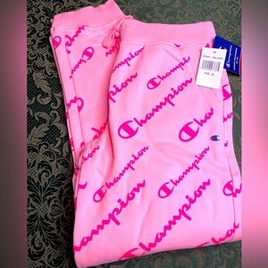 NWT XL 16 14 KIDS CHampion joggers pockets sweat pants gym leggings pink school